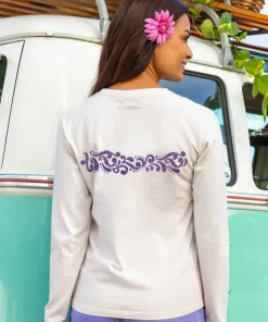 Twirling Band Swirls - Coconut Dyed Long Sleeve Crewneck T-Shirt