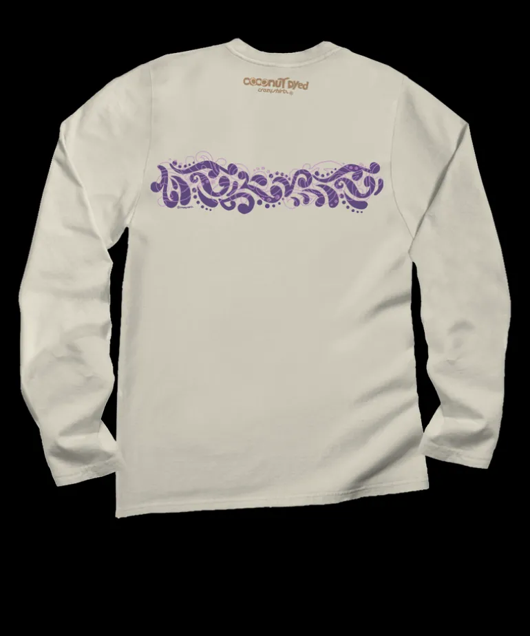 Twirling Band Swirls - Coconut Dyed Long Sleeve Crewneck T-Shirt