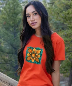 Ulu Quilt - Paprika Short Sleeve Scoop Neck T-Shirt