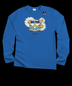Volkswagen Be Happy - Blue Hawaii Dyed Long Sleeve Crewneck T-Shirt