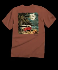 Volkswagen Van Campfire - Chile Dyed Short Sleeve Crewneck T-Shirt