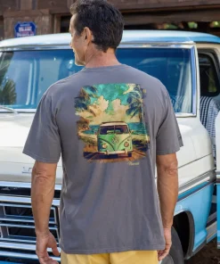 Volkswagen Van Watercolor - Crater Dyed® Short Sleeve Crewneck T-Shirt