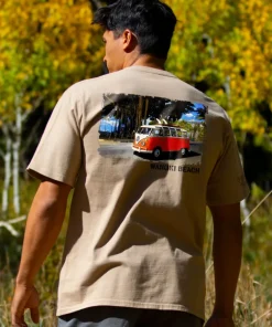 Volkswagen Waikiki Beach Van - Kona Coffee Dyed Short Sleeve Crewneck T-Shirt