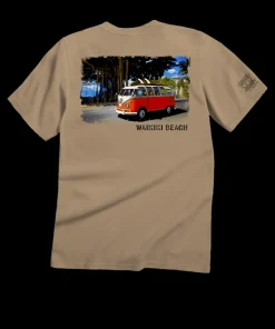 Volkswagen Waikiki Beach Van - Kona Coffee Dyed Short Sleeve Crewneck T-Shirt