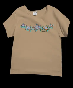 Watercolor Honu - Kona Coffee Dyed Short Sleeve Scoop Neck T-Shirt