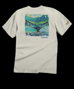 Whale Tail Watercolor - Coconut Dyed Short Sleeve Crewneck T-Shirt