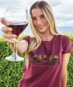 Wine Glass Mosaic - Wine Dyed Short Sleeve Crewneck T-Shirt