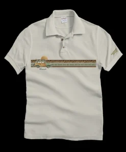 Woody Wagon Band - Coconut Dyed Short Sleeve Oceanfront Polo Shirt