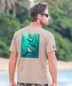 Wyland® Sea Lions - Kona Coffee Dyed Short Sleeve Crewneck T-Shirt