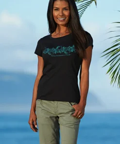 Wyland® Sea Turtle Band - Jet Black Short Sleeve Pima T-Shirt