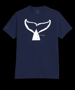Wyland® Whale Tail Brush - Indigo Short Sleeve Pima T-Shirt